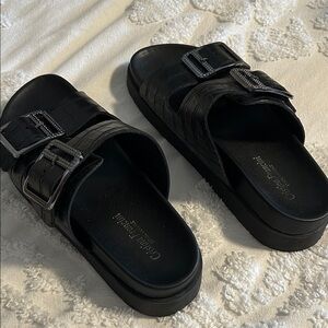 Chic Black Buckle Sandals